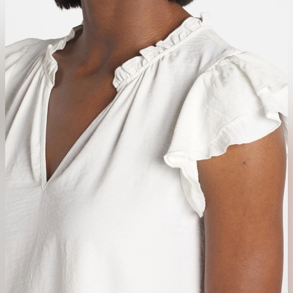 *Stitch Fix* Nine Britton Sz XL Debbie Flutter Sleeve Blouse EUC - Picture 2 of 8